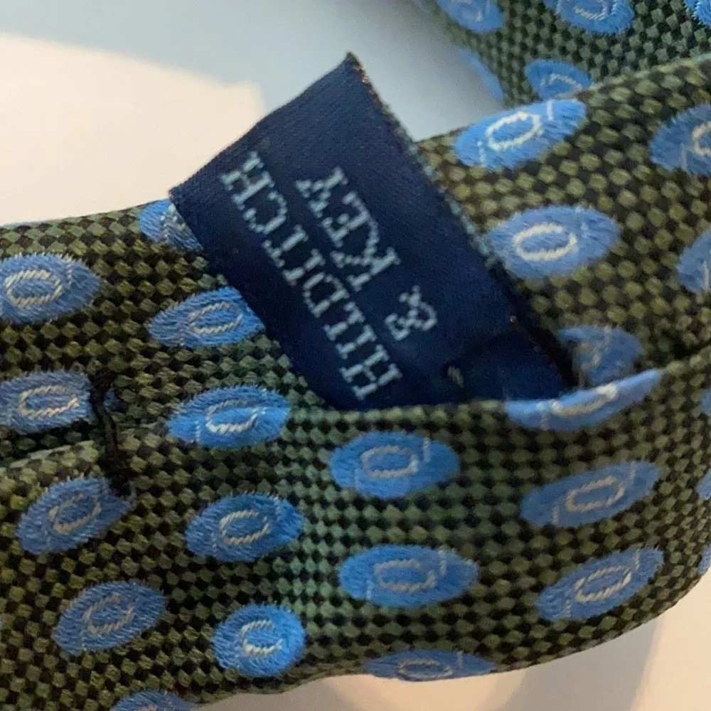 Hilditch & Key Blue Pattern Silk Te England